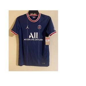 Jordan PSG Navy Blue Red White Youth Soccer. Unisex Jersey.